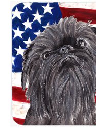 SC9517LCB Brussels Griffon USA American Flag Glass Cutting Board - Large