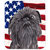 SC9517LCB Brussels Griffon USA American Flag Glass Cutting Board - Large