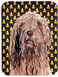 SC9661LCB Otterhound Candy Corn Halloween Glass Cutting Board - Large