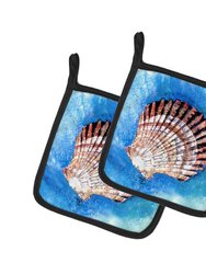 Scallop Sea Shell Pair of Pot Holders