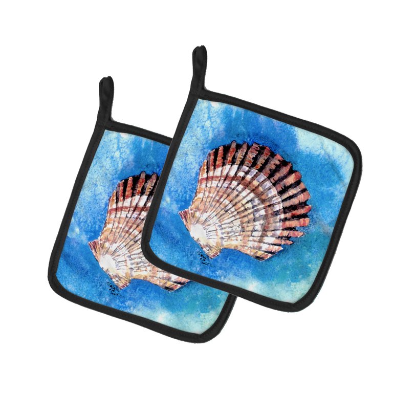 Scallop Sea Shell Pair of Pot Holders