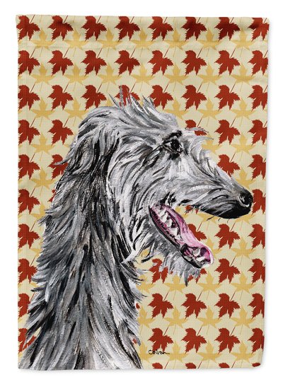 Caroline's Treasures Scottish Deerhound Fall Leaves Garden Flag 2-Sided 2-Ply product