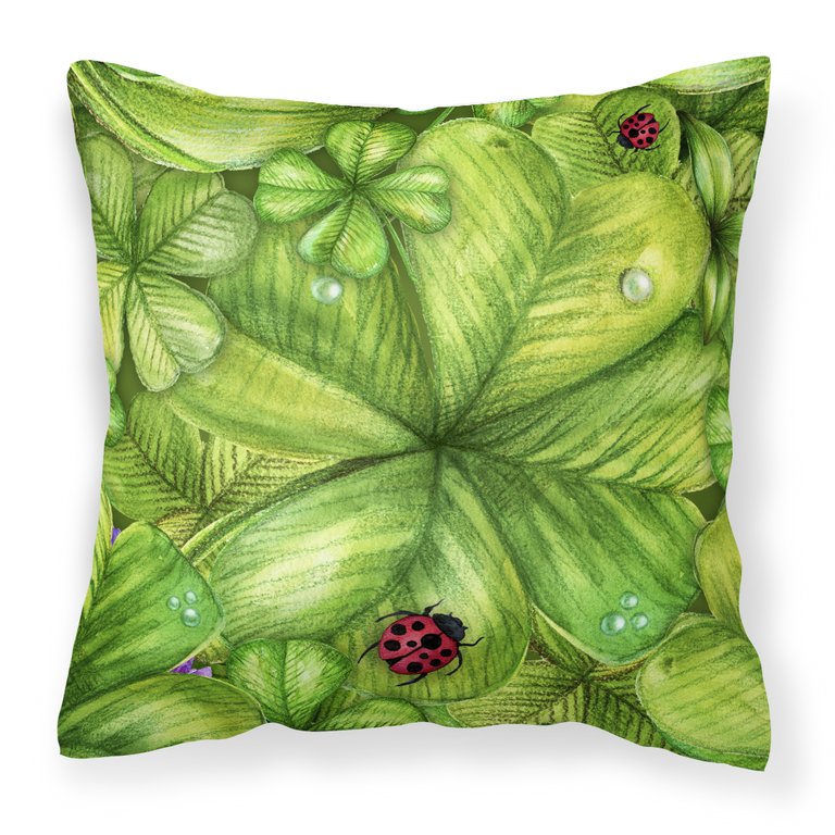 Shamrocks and Lady bugs Fabric Decorative Pillow