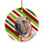 Shar Pei Candy Cane Christmas Ceramic Ornament