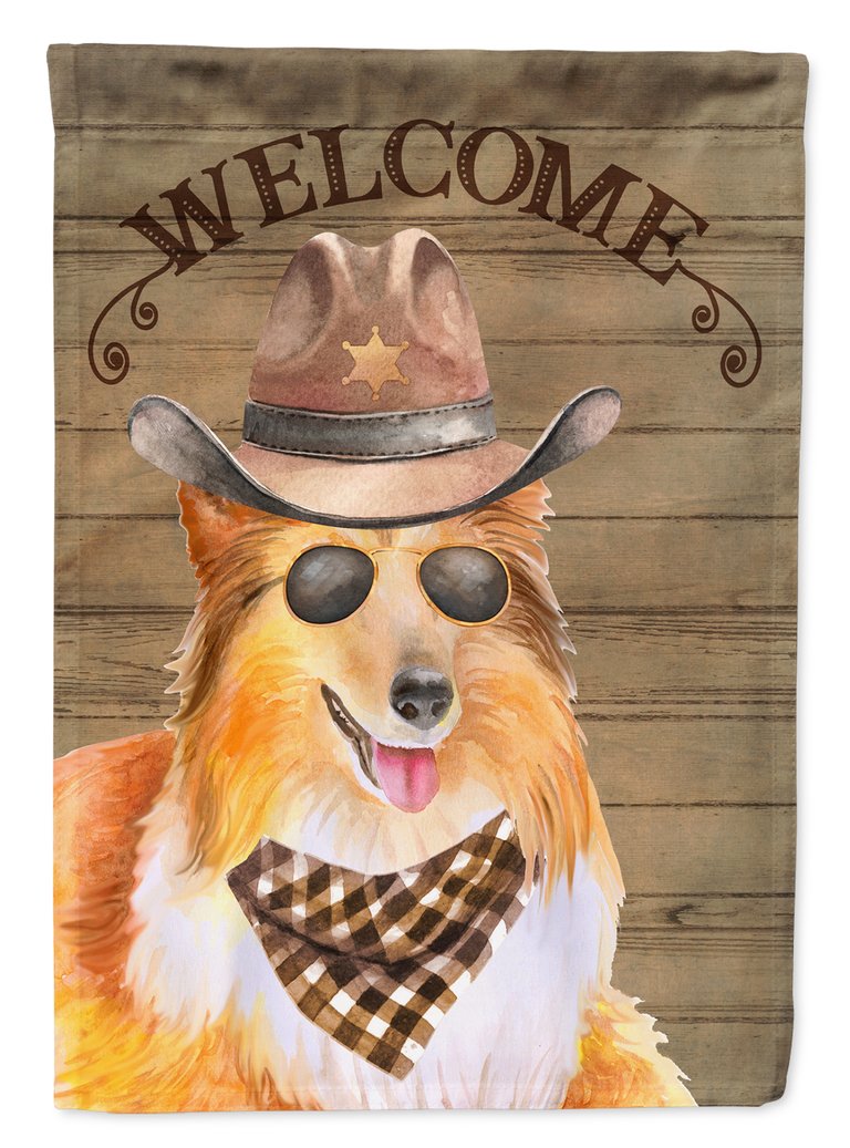 Sheltie Shetland Sheepdog Country Dog Garden Flag 2-Sided 2-Ply