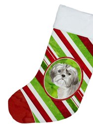 Shih Tzu Puppy Christmas Candy Stripe Christmas Stocking