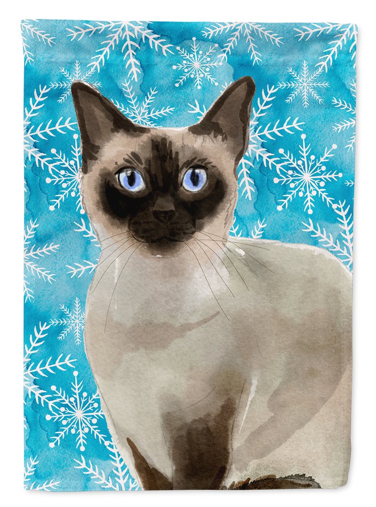 Siamese Winter Snowflakes Garden Flag 2-Sided 2-Ply