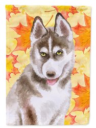 Siberian Husky Grey Fall Garden Flag 2-Sided 2-Ply