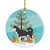 Siberian Husky Merry Christmas Tree Ceramic Ornament
