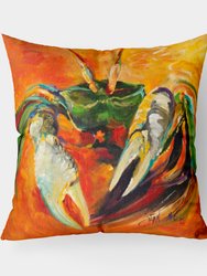 Small Orange Crab Fabric Decorative Pillow