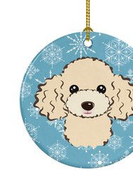 Snowflake Buff Poodle Ceramic Ornament