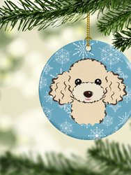 Snowflake Buff Poodle Ceramic Ornament