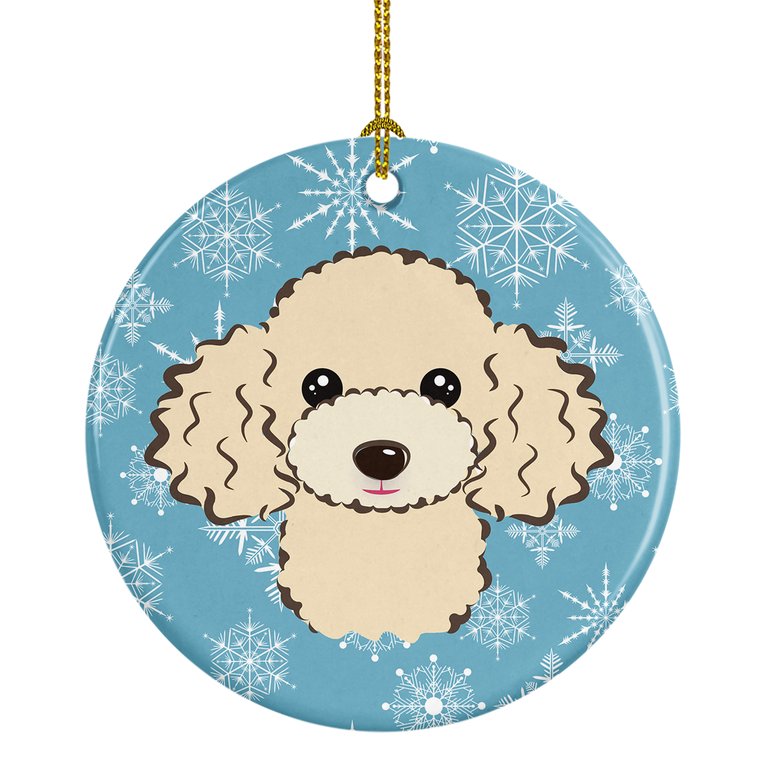 Snowflake Buff Poodle Ceramic Ornament