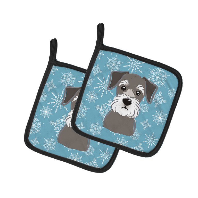 Snowflake Schnauzer Pair of Pot Holders