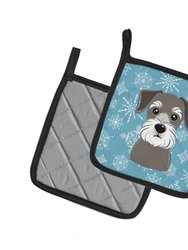 Snowflake Schnauzer Pair of Pot Holders