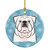Snowflake White English Bulldog  Ceramic Ornament