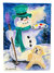 Snowman With Golden Retriever Garden Flag 2-Sided 2-Ply