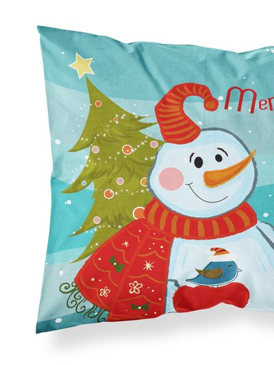 Caroline's Treasures Snowman with Wire Haired Fox Terrier Fabric Standard Pillowcase product