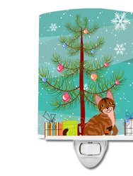 Sokoke Cat Merry Christmas Tree Ceramic Night Light