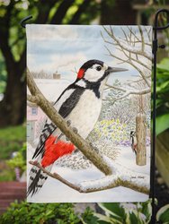 Spotted Woodpecker Garden Flag 2-Sided 2-Ply