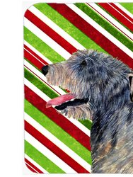 SS4575LCB Irish Wolfhound Candy Cane Holiday Christmas Glass Cutting Board - Large