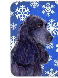 SS4609LCB Cocker Spaniel Winter Snowflakes Holiday Glass Cutting Board - Large