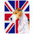 SS4920LCB Fox Terrier With English Union Jack British Flag Glass Cutting Board - Large