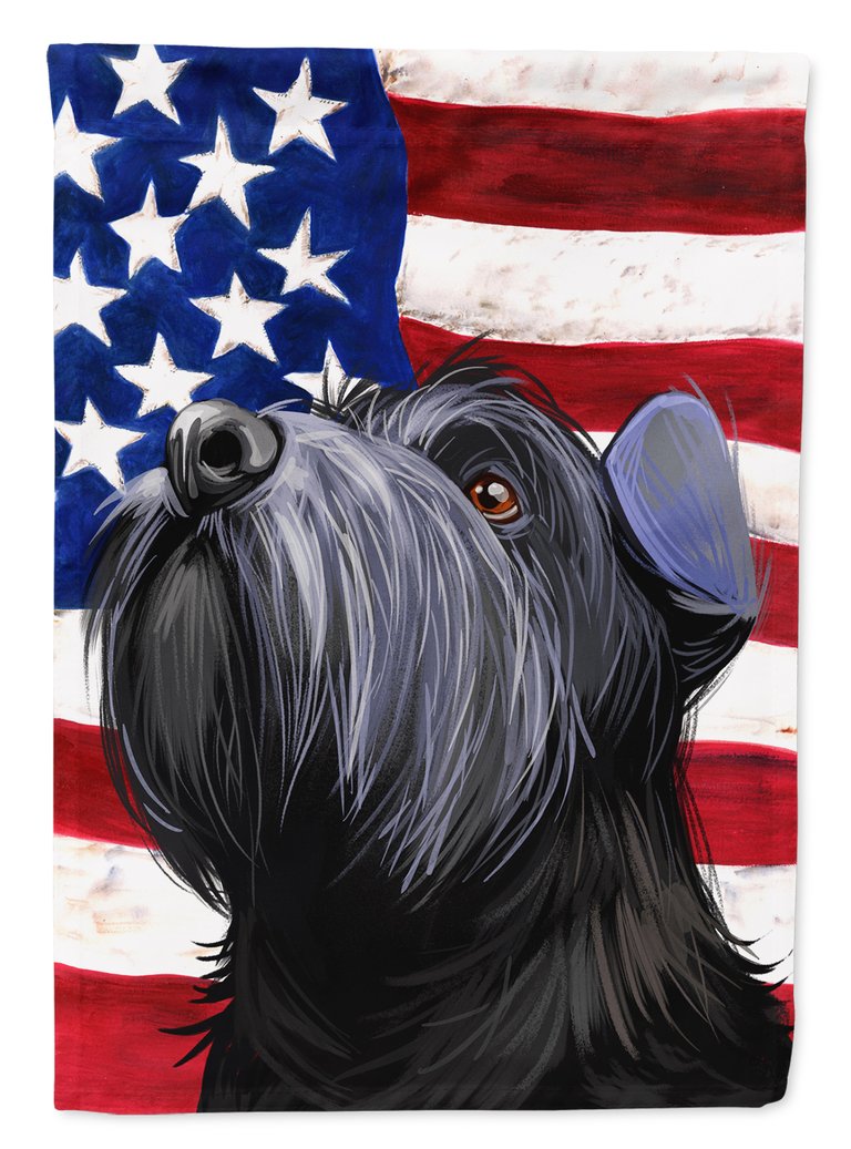 Standard Schnauzer Black American Flag Garden Flag 2-Sided 2-Ply