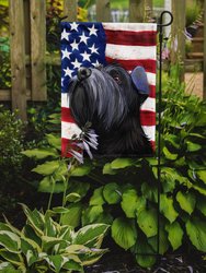 Standard Schnauzer Black American Flag Garden Flag 2-Sided 2-Ply