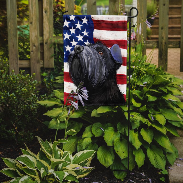 Standard Schnauzer Black American Flag Garden Flag 2-Sided 2-Ply