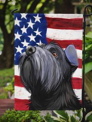 Standard Schnauzer Black American Flag Garden Flag 2-Sided 2-Ply