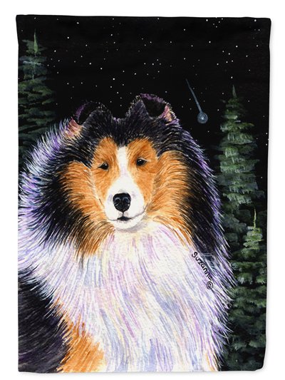 Caroline's Treasures Starry Night Collie Garden Flag 2-Sided 2-Ply product