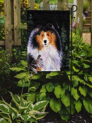 Starry Night Collie Garden Flag 2-Sided 2-Ply