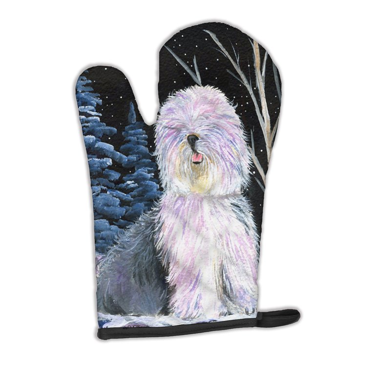 Starry Night Old English Sheepdog Oven Mitt