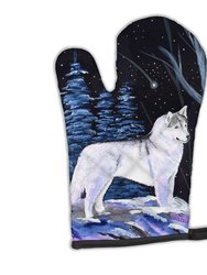 Starry Night Siberian Husky Oven Mitt