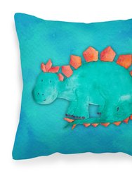 Stegosaurus Watercolor Fabric Decorative Pillow