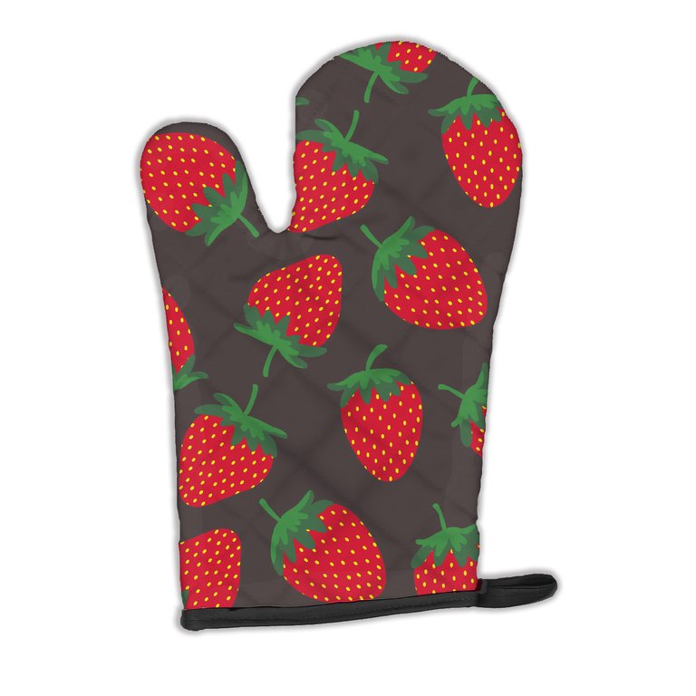 Strawberries on Gray Oven Mitt