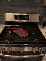 Strawberries on Gray Oven Mitt