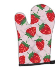 Strawberries on Pink Oven Mitt