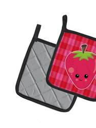 Strawberry Face Pair of Pot Holders