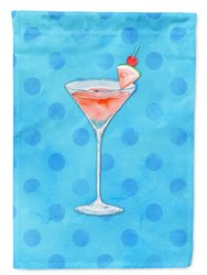 Summer Martini Blue Polkadot Garden Flag 2-Sided 2-Ply