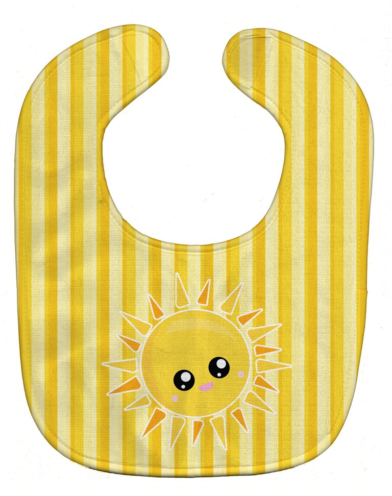 Sunshine Sun Face on Stripes Baby Bib