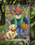 Teddy Bear And His Lab Garden Flag 2-Sided 2-Ply