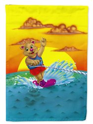 Teddy Bear Water Skiing Garden Flag 2-Sided 2-Ply