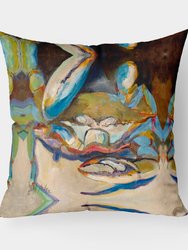 Three Big Claw Crab Fabric Decorative Pillow