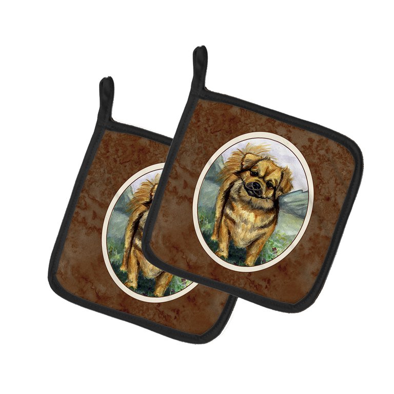 Tibetan Spaniel  Pair of Pot Holders