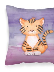 Tiger Cub Watercolor Fabric Decorative Pillow