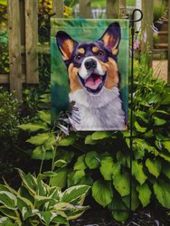 Tricolor Pembroke Corgi Garden Flag 2-Sided 2-Ply