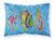 Troical Fish and Seaweed on Blue Fabric Standard Pillowcase