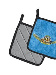 Turtle  Coming at you Pair of Pot Holders